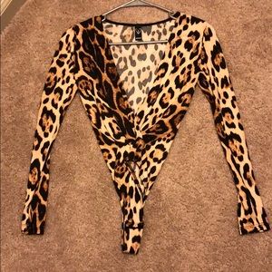 Animal print bodysuit